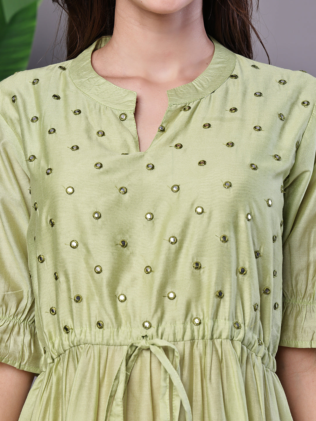 Boho-Chic Forest Green Tiered Maxi Dress with Puff Sleeves - Dresses / Western Wear / Maxi Dresses