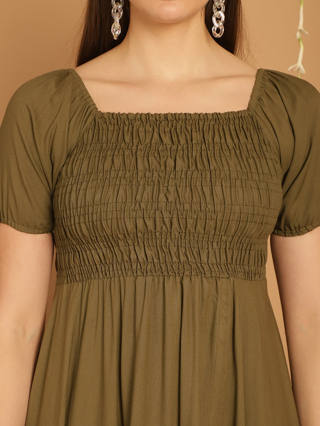 Women Bobbin Dress With Flared Cut