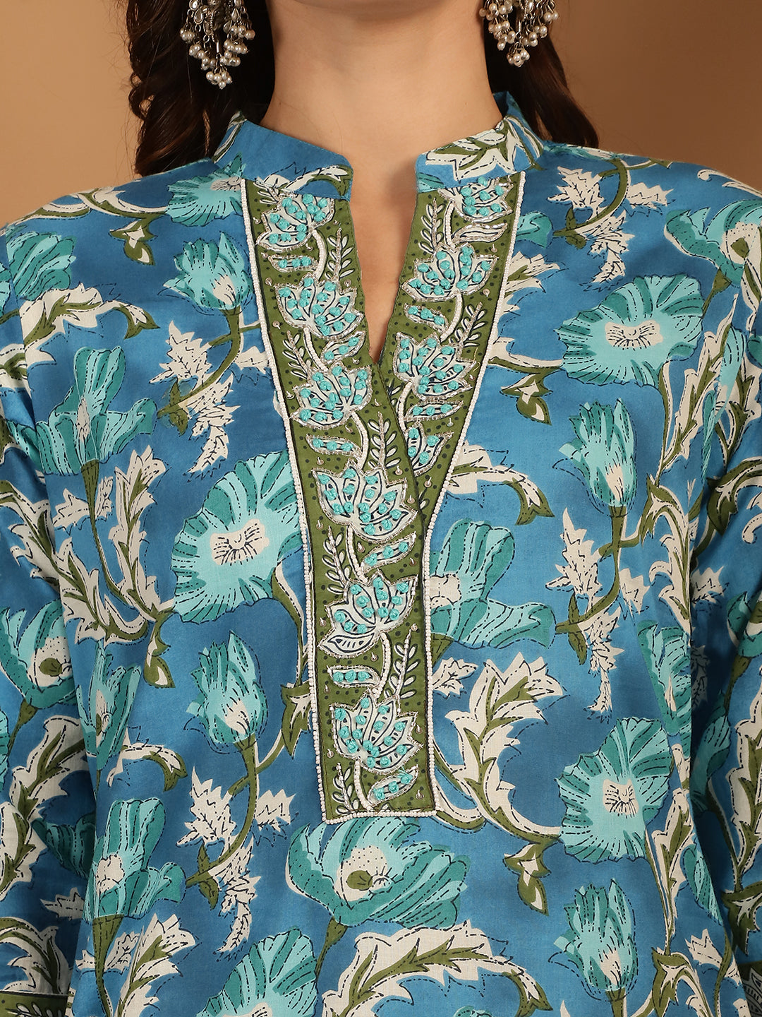 Aawari Cotton Printed Three Piece Suit Sets