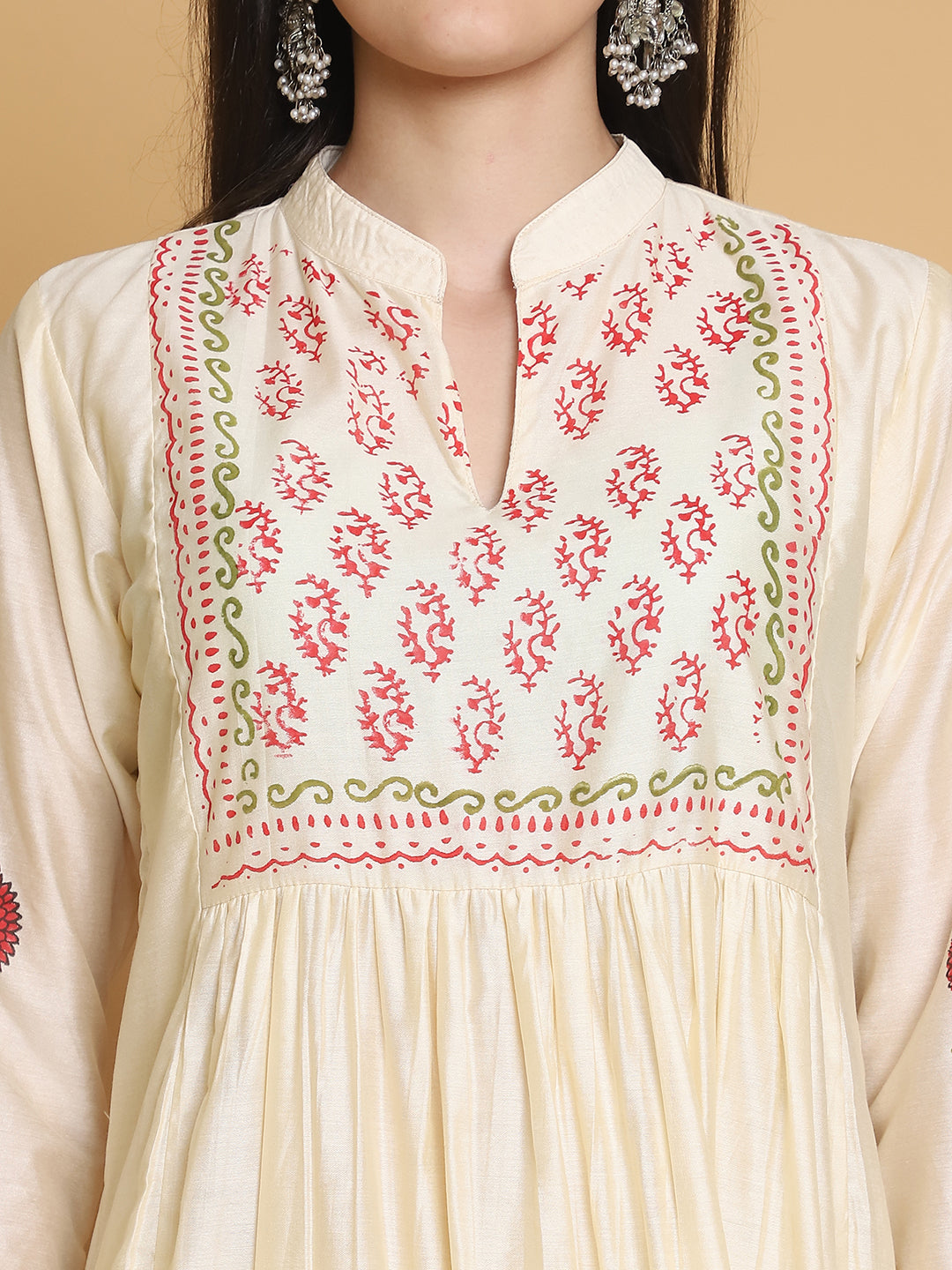 Aawari Chanderi Printed Two Piece Suit Set