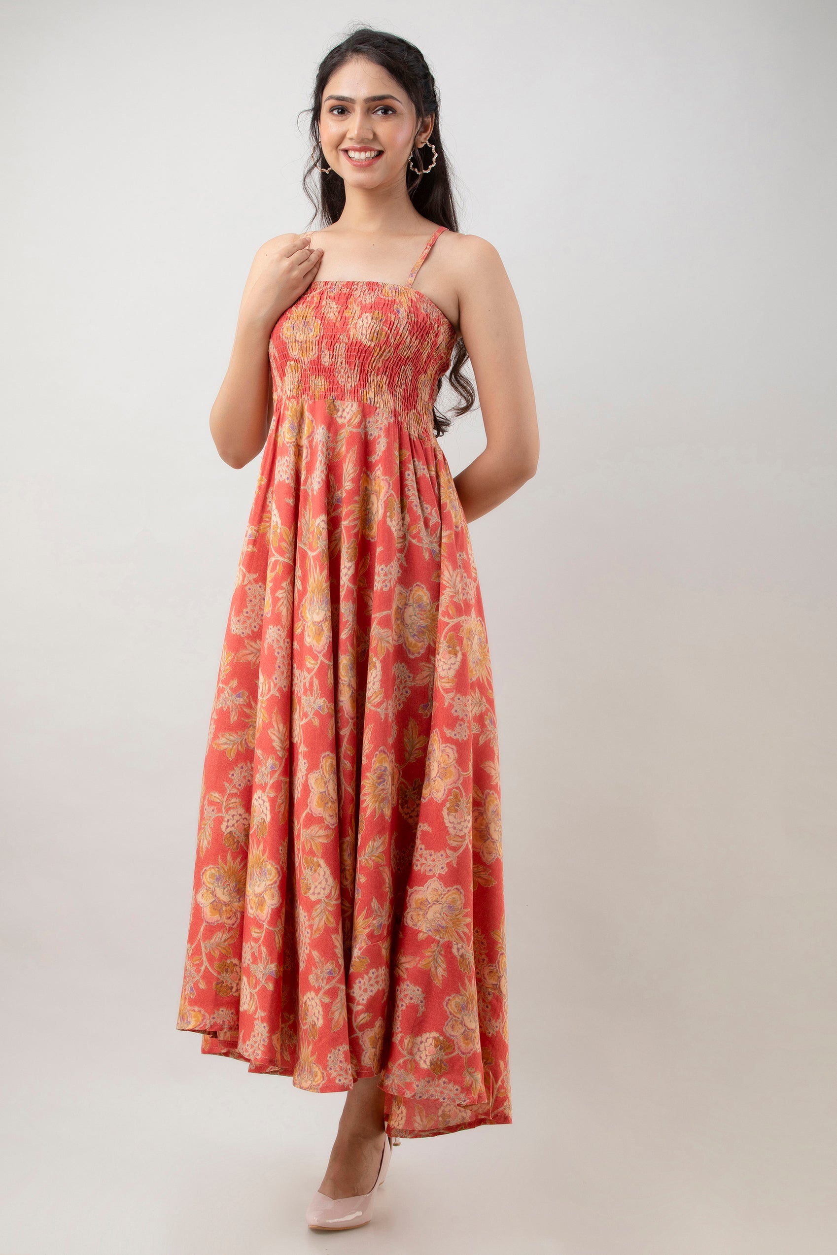 Aawari Fit & Flare Printed Bobbin Dress ( 001 )