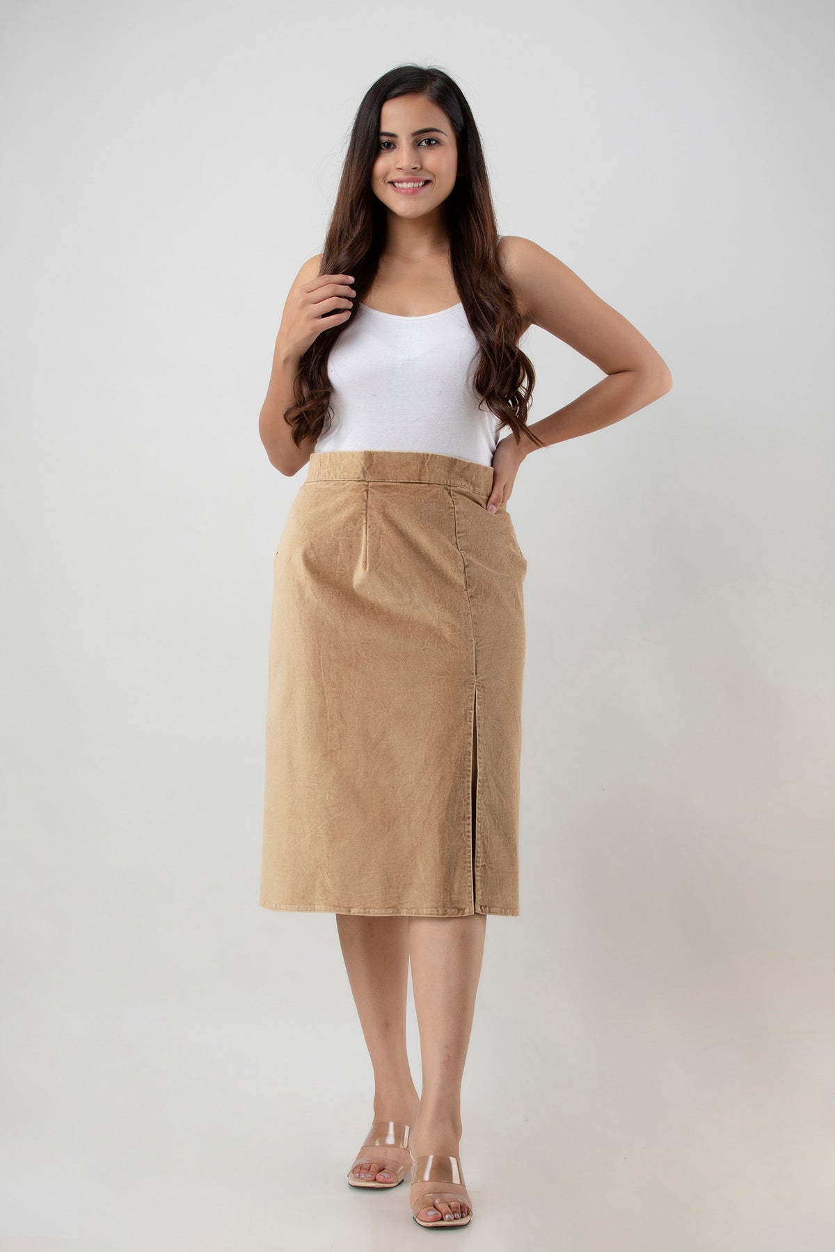 Aawari Corduroy Tres Natural Skirt