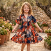 Baby Girls Multicolor Abstract Printed Cotton Kaftan A-Line Dress