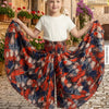 Baby Girl Abstract Printed Cotton Flared Palazzo Pants with Smocked Waist