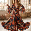 Women’s Abstract Printed Cotton Tie-Front Crop Top & Flared Palazzo Pant Co-ord Set