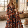 Mom & Me Multicolor Abstract Printed Cotton Tie-Front Crop Top & Flared Palazzo Pant Co-ord Set