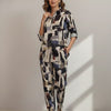 Women’s Abstract Printed Cotton Shirt & Pant Co-Ord Set
