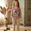 Baby Girls Floral Print Cotton Co-Ord Set with Beige Pant