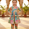Baby Girl Leaf Print Cotton Anarkali Kurta Set