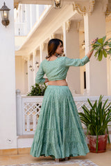 Aawari Chanderi Geometry Printed Lehenga Choli