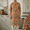 Men’s Cotton Abstract Foliage Leaf Printed Kurta For Wedding & Festival Outfit