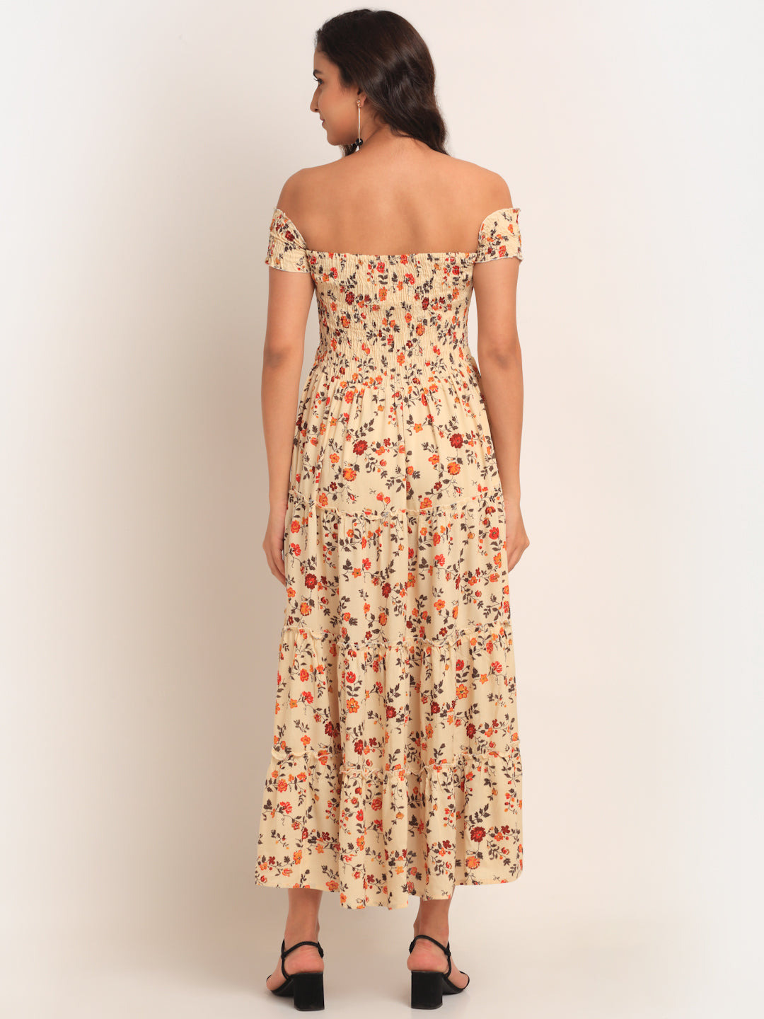 Aawari Off Shoulder Blanched Almond Dress