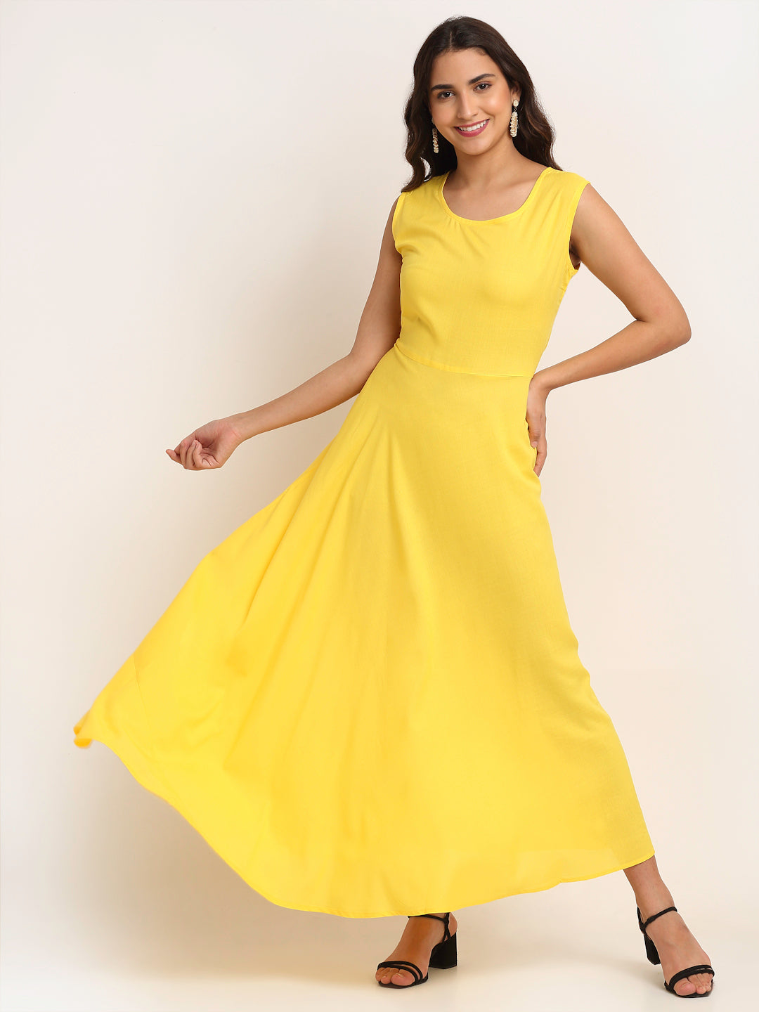 Aawari Fit & Flare Gown ( YELLOW )