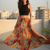 Women’s Multicolor Paisley Printed Cotton Tiered Skirt
