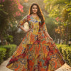 Women’s Multicolor Paisley Print Cotton Kurta with Flared Skirt