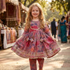 Baby Girl Spring Onion Floral Print Cotton Anarkali Kurta Set