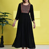 Aawari Women's Black Embroidered Maxi Dresses - Elegant Long Dress for Festive & Party Wear / Dresses / Western Wear