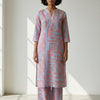 Women's Contemporary Geometric Print Rayon Suit Sets - Lavender & Peach