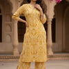 Women's Sunny Yellow Paisley Print Rayon Suit Sets