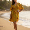 Yellow Printed Cotton Dresses | Midi Dresses | Western Wear
