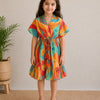 Baby Girls Tropical Leaf Printed Smocked Waist A-Line Dress