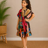 Baby Girls Cotton Tropical Leaf Printed Smocked Waist A-Line Dress