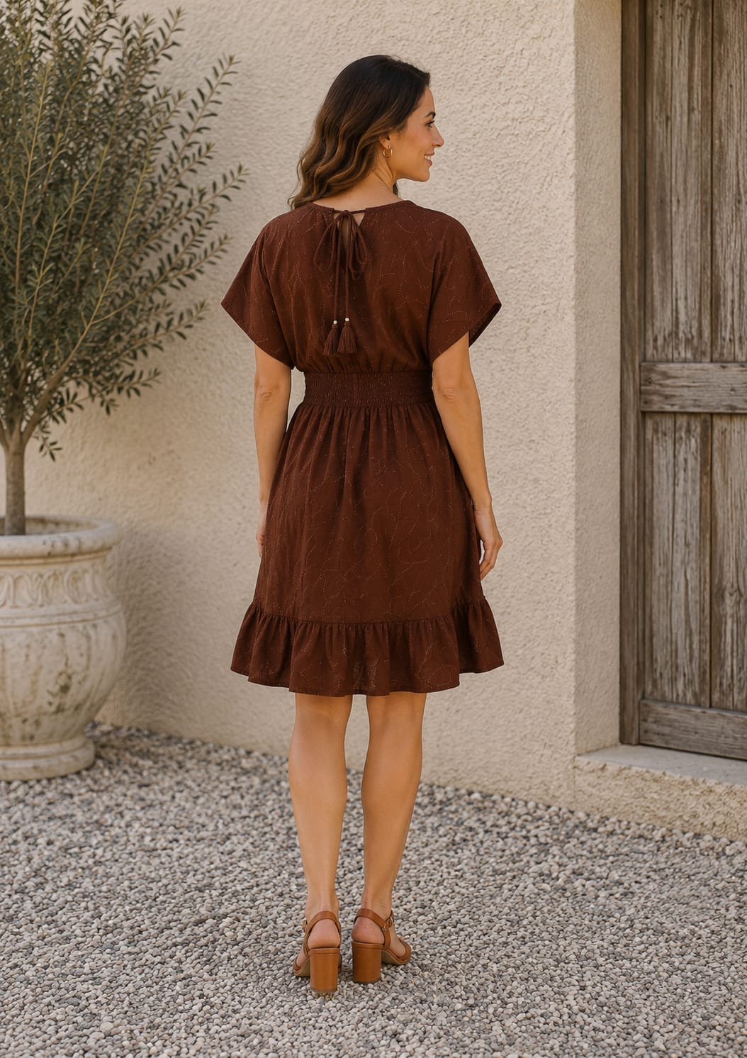 Women’s Brown Sugar Smocked Waist Everyday Dress