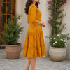 The Golden Sunset Tiered Midi Dress