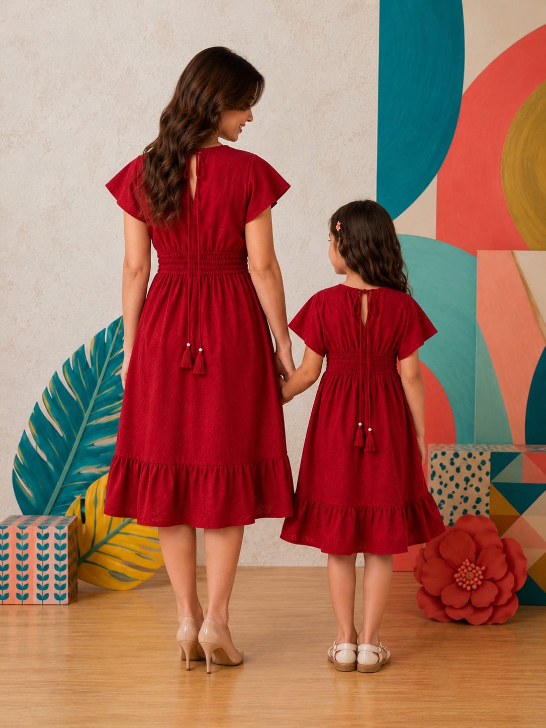 Ruby Grace Mommy & Me Smocked Waist Matching Dress Collection