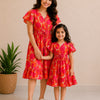 Sunset Bloom Paradise Mommy & Me Smocked Waist Vacation Dress Collection