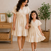 Vanilla Bloom Mommy & Me Smocked Waist Matching Dress Set