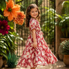 Girl Child Rose Floral Printed One-Piece Dress