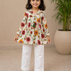 Girl Child Cotton Floral Printed Top with Premium Solid Cotton Trousers