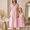 Mom & Daughter Matching Blush Pink Crisp Luxe Cotton Dress Set