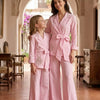 Mom & Daughter Blush Pink Embroidered Wrap Coat & Wide-Leg Trouser Matching Co-ord Set