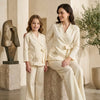 Mom & Daughter Ivory Embroidered Wrap Coat & Wide-Leg Trouser Matching Co-ord Set