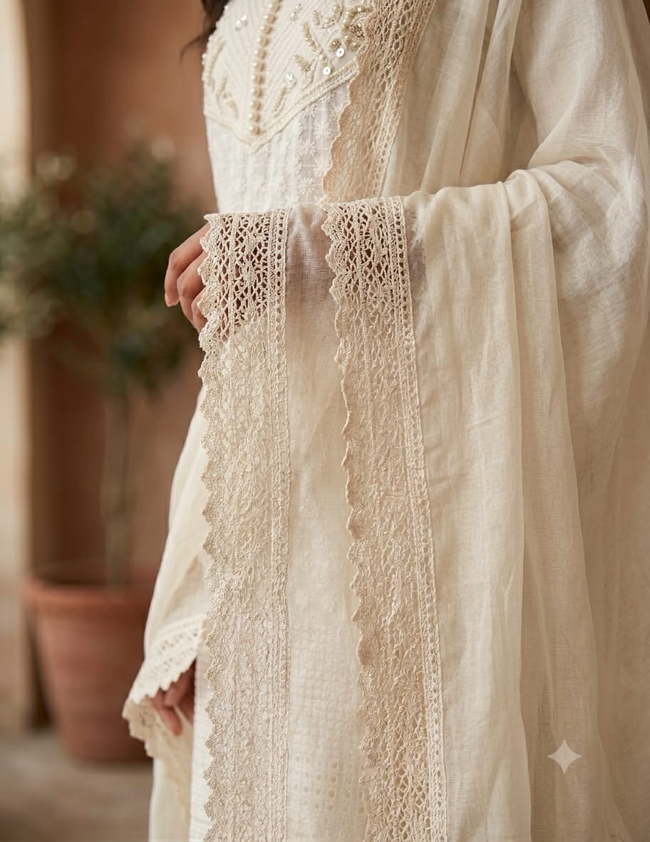 Limited Edition Premium Chikankari Cotton Kurti Set with Handwork & Pure Dupatta