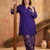 Premium Handcrafted Silk Plus Size Co-Ord Set – Royal Purple Top with Printed Balloon Pants (Limited Edition)
