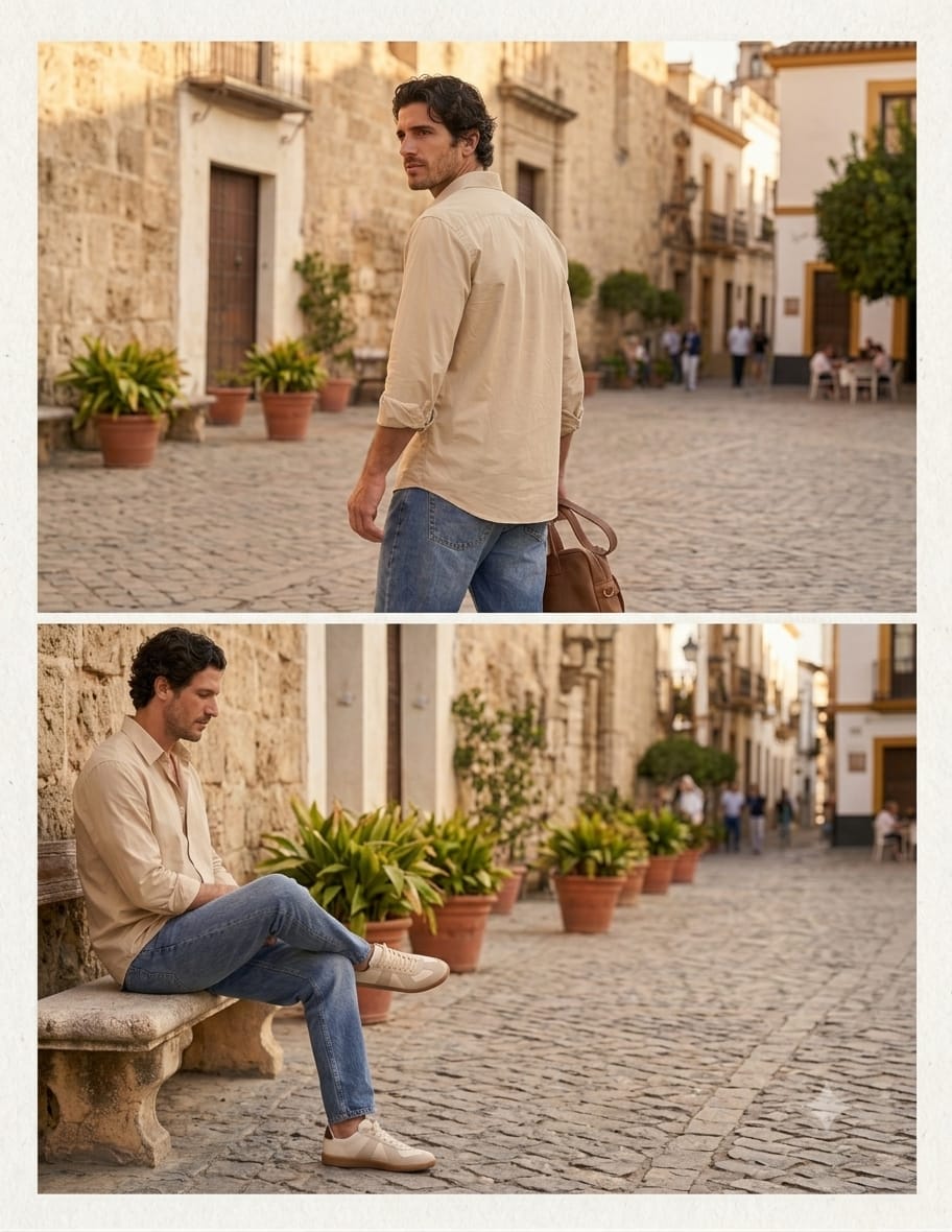 Men's Premium Cream Beige Poplin Cotton Casual Shirt