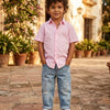 Kids Premium Light Pink Poplin Cotton Casual Shirt