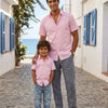 Dad & Son Premium Light Pink Poplin Cotton Casual Shirt