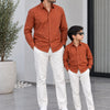 Dad & Son Premium Orange Poplin Cotton Casual Shirt