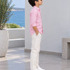 Kids Premium Light Pink Poplin Cotton Casual Shirt
