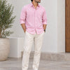 Men's Premium Light Pink Poplin Cotton Casual Shirt