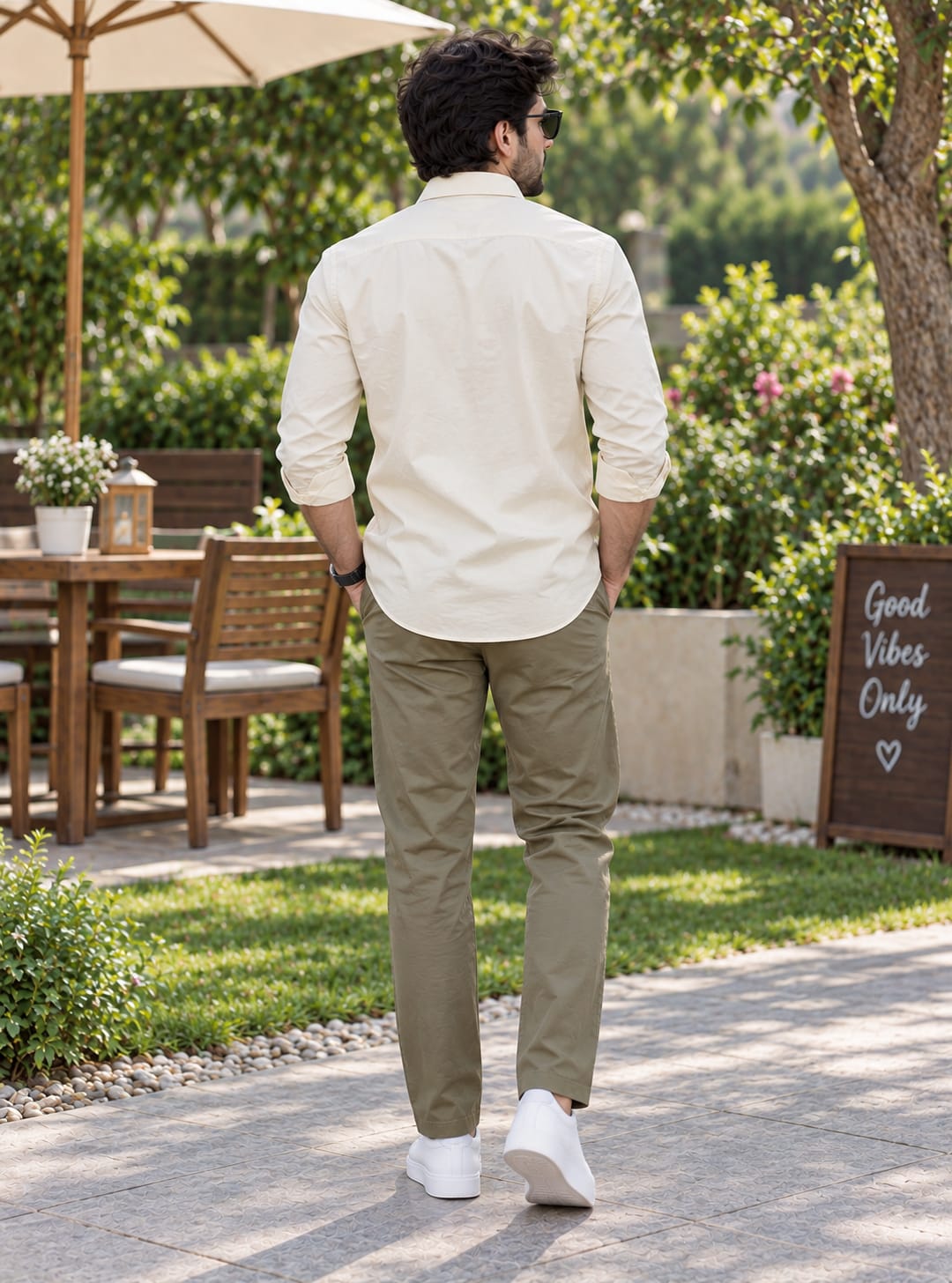 Men's Premium Ivory Cream Poplin Cotton Casual Shirt