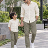 Dad & Son Premium Ivory Cream Poplin Cotton Casual Shirt