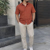 Men's Premium Orange Poplin Cotton Casual Shirt
