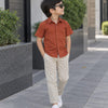 Kids Premium Orange Poplin Cotton Casual Shirt