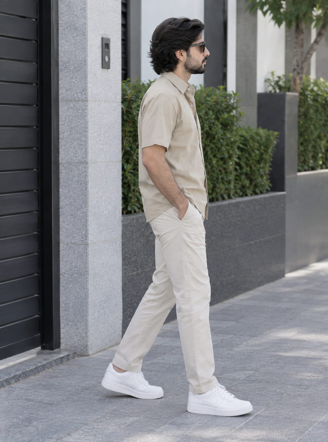 Men's Premium Beige Poplin Cotton Casual Shirt