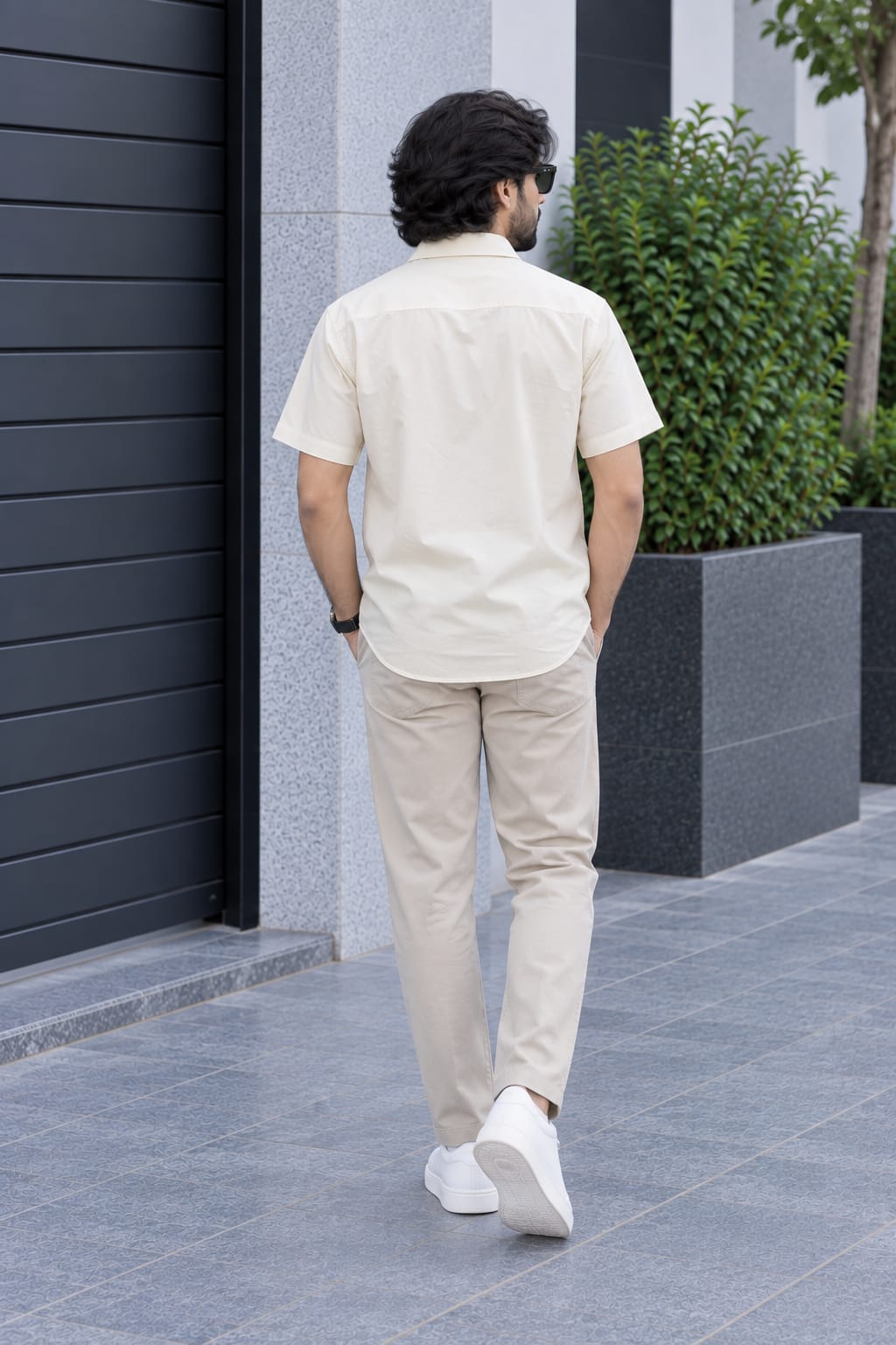 Men's Premium Ivory Cream Poplin Cotton Casual Shirt